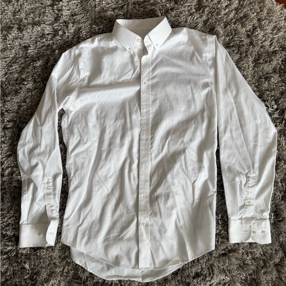 Nordstrom White Dress Shirt Classic Long-Sleeve